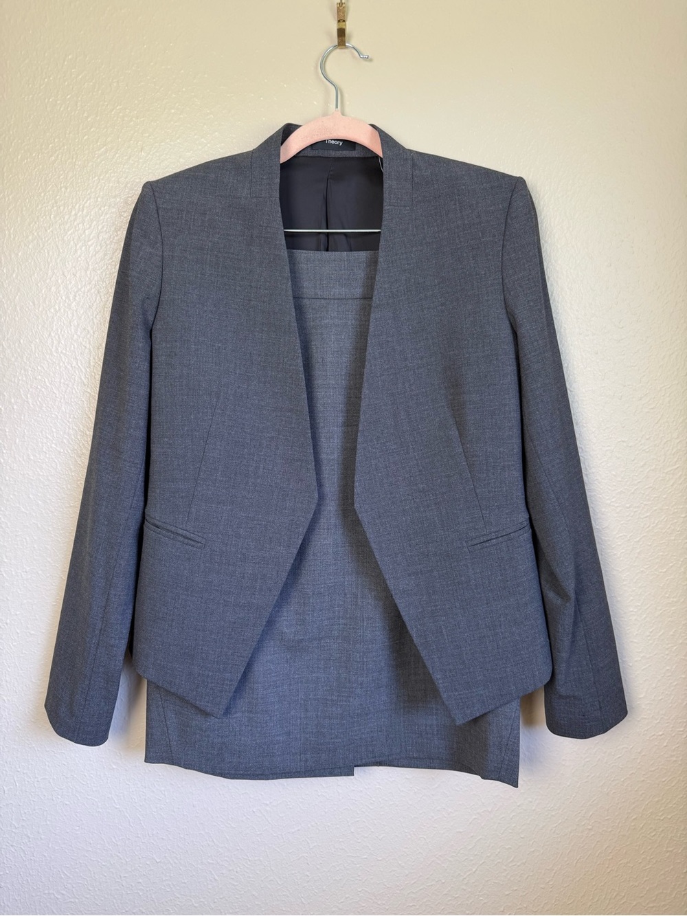 Theory dark grey skirt suit